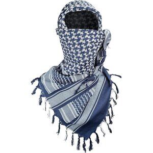 Men's Blue Military Shemagh Tactical Desert Cotton Keffiyeh Scarf Wrap